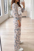Faith Camo Slogan Long Sleeve Pullover Pant Set