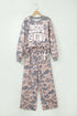 Faith Camo Slogan Long Sleeve Pullover Pant Set