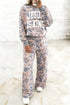 Faith Camo Slogan Long Sleeve Pullover Pant Set