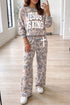 Faith Camo Slogan Long Sleeve Pullover Pant Set