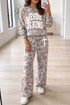 Faith Camo Slogan Long Sleeve Pullover Pant Set