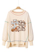 Faith Graphic Reverse Stitch Detail Oversized Pullover