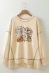 Faith Graphic Reverse Stitch Detail Oversized Pullover