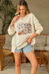 Faith Graphic Reverse Stitch Detail Oversized Pullover