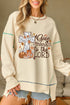 Faith Graphic Reverse Stitch Detail Oversized Pullover