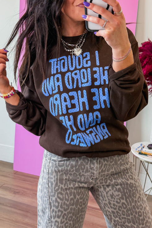 Faith Inspired Polka Dot Slogan Pullover Sweatshirt