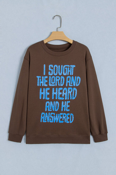 Faith Inspired Polka Dot Slogan Pullover Sweatshirt