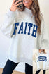 Faith Jesus Double Sided Letter Print High Neck Sweatshirt