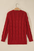 Falala Cable Knit Drop Shoulder Pullover Sweater