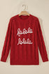 Falala Cable Knit Drop Shoulder Pullover Sweater