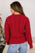 Falala Cable Knit Drop Shoulder Pullover Sweater