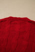 Falala Cable Knit Drop Shoulder Pullover Sweater