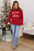 Falala Cable Knit Drop Shoulder Pullover Sweater