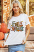 Fall Vibes Mixed Pattern Plaid Leopard Graphic Autumn Tee