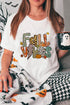 Fall Vibes Mixed Pattern Plaid Leopard Graphic Autumn Tee