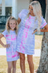 Family Matching Mom Multicolor Tie-Dye Mini Dress