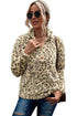 Family Matching Mom¡®s Leopard Quarter Zip Fleece Sweatshirt
