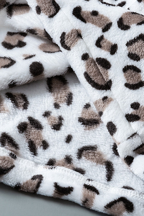 Family Matching Mom¡®s Leopard Quarter Zip Fleece Sweatshirt