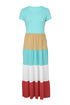Family Matching Short Sleeve Color Block Adult Maxi Dress