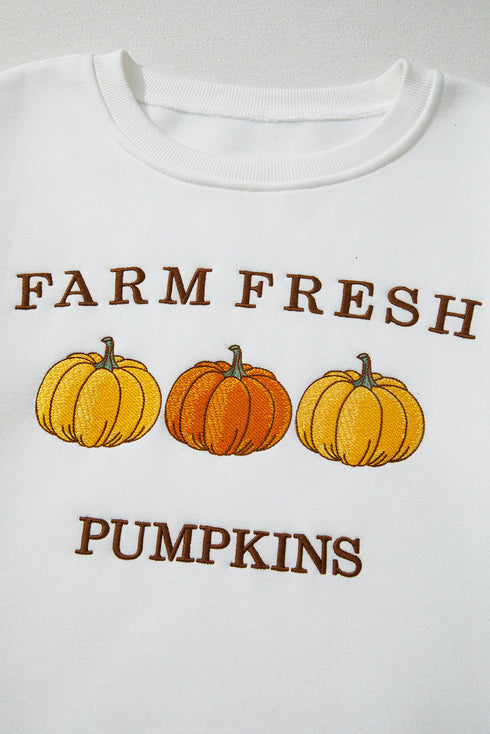 Farm Fresh Pumpkins Graphic Crew Neck Sweatshirt