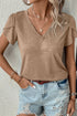 Fashion Petal Sleeve V Neck T Shirt
