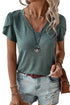 Fashion Petal Sleeve V Neck T Shirt