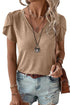 Fashion Petal Sleeve V Neck T Shirt