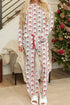 Father Christmas Striped Contrast Drawstring Wide Leg Lounge Set