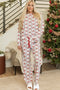 Father Christmas Striped Contrast Drawstring Wide Leg Lounge Set