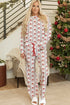Father Christmas Striped Contrast Drawstring Wide Leg Lounge Set