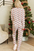 Father Christmas Striped Contrast Drawstring Wide Leg Lounge Set