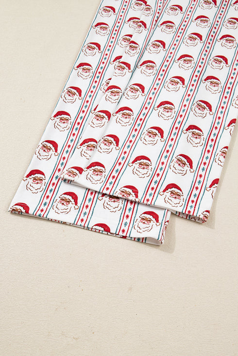 Father Christmas Striped Contrast Drawstring Wide Leg Lounge Set