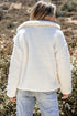 Faux Fur Fleece Button Front Pocketed Lapel Jacket