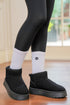 Faux Fur Lined Suede Texture Slip On Ankle Boots