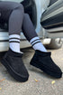 Faux Fur Lined Suede Texture Slip On Ankle Boots