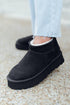 Faux Fur Lined Suede Texture Slip On Ankle Boots