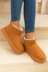 Faux Fur Lined Suede Texture Slip On Ankle Boots