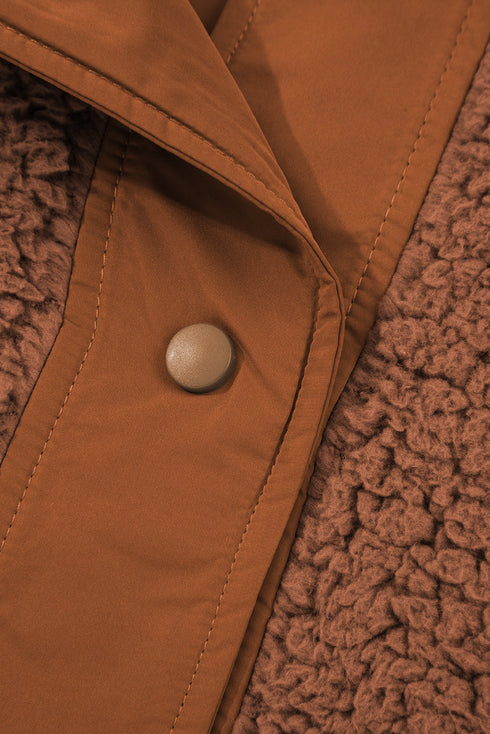 Faux Fur Sherpa Fleece Snap Button Knot Side Vest