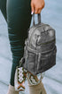 Faux Leather Double Zipper Adjustable Strap Dome Backpack