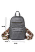 Faux Leather Double Zipper Adjustable Strap Dome Backpack