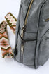 Faux Leather Double Zipper Adjustable Strap Dome Backpack