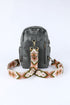 Faux Leather Double Zipper Adjustable Strap Dome Backpack