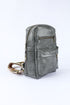 Faux Leather Double Zipper Adjustable Strap Dome Backpack