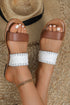Faux Leather Interwoven Strap Open Toe Slide Slippers