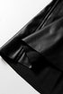 Faux Leather Retro Buckle Pleated Flared Midi Skirt