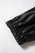 Faux Leather Smocked Waist Drawstring Jogger Pants