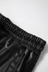 Faux Leather Smocked Waist Drawstring Jogger Pants