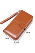 Faux Leather Zip Around Wrist Strap Long Wallet