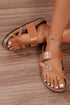 Faux Suede Adjustable Strap Toe Ring Slide Slippers