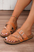 Faux Suede Adjustable Strap Toe Ring Slide Slippers